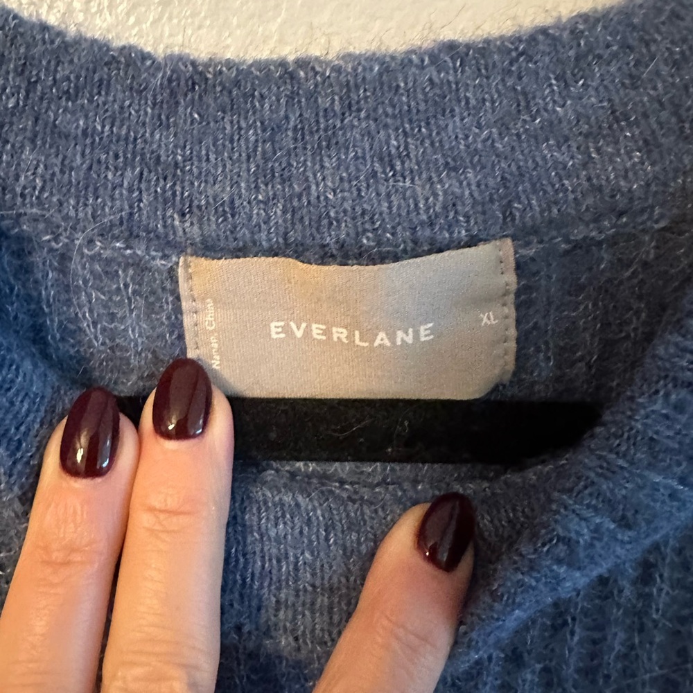 Everlane alpaca cocoon sweater Blue Knit Pullover EUC - Picture 2 of 3